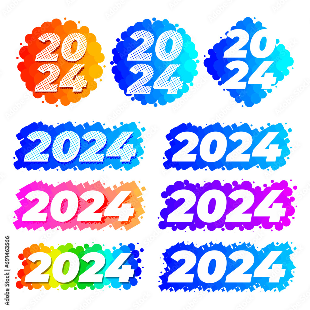 2024 Happy New Year - Banner, Design Template, Logo Text Sign Isolated on White Background. Holiday Greeting Card. Vector Stock Illustration
2024 Happy New Year - Banner, Design Template, Logo Text Sign Isolated on White Background. Holiday Greeting Card. Vector Stock Illustration