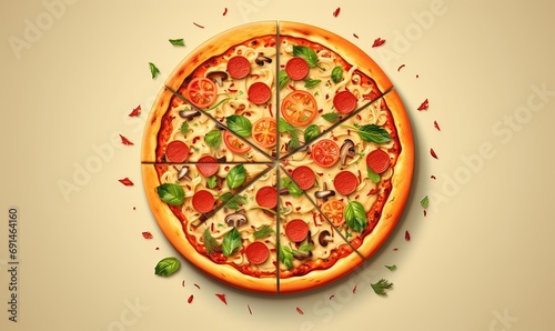 AI illustrazione pubblicitaria pizza 01 photo