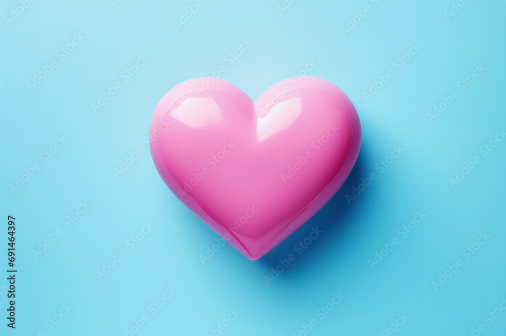 A pastel pink heart in a delicate soft design of greeting card, perfect for Valentine's Day and love celebrations