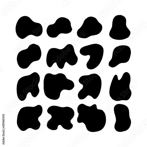 Abstract Shapes Hand drawn, Vector Geometric flat clipart, white background