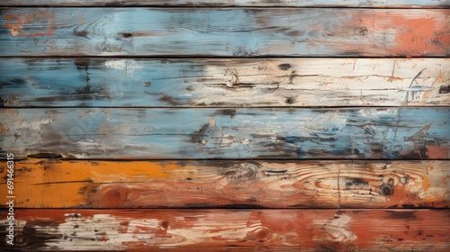 A weathered wood wall stands as a testament to time, showcasing rusted planks in an abstract display of beauty and resilience
