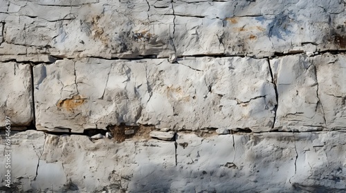 The rugged beauty of an outdoor limestone wall captured in stunning detail, evoking a sense of strength and resilience photo