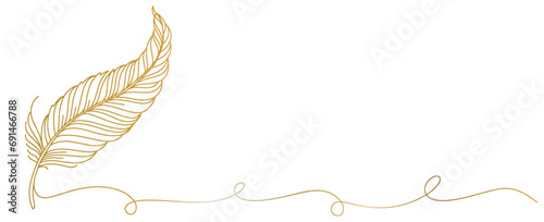 Illustration Feather line art style vector
