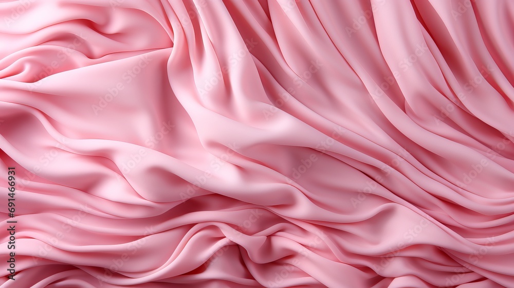 Obraz premium A delicate satin dress in shades of lilac and peach, adorned with elegant folds of pink fabric, exuding femininity and grace