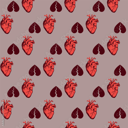 Human broken heart Seamless Pattern Design