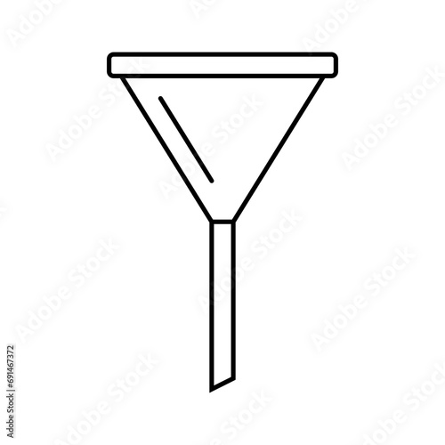 funnel chemical glassware lab line icon vector. funnel chemical glassware lab sign. isolated contour symbol black illustration