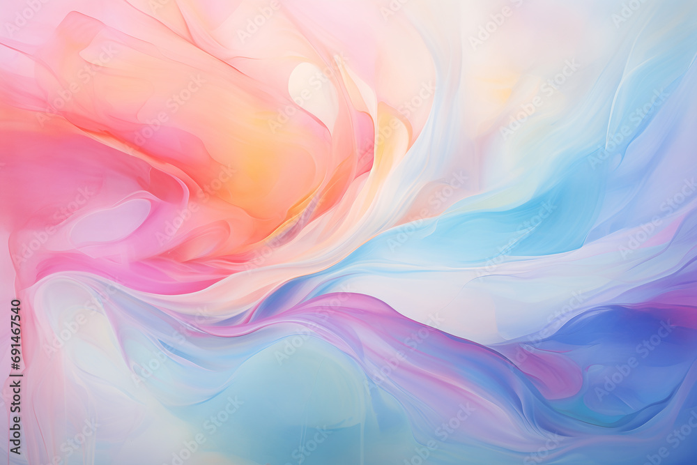 Obraz premium Abstract oil painting in rainbow colors for background. Generative AI image.