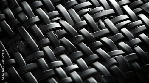 Obraz na płótnie An intricately woven fabric creates a mesmerizing monochrome pattern, adding texture and artistry to a simple chair w salonie