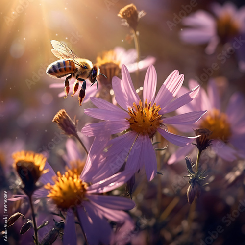 Wild flower with honeybee. Germany © Nobel