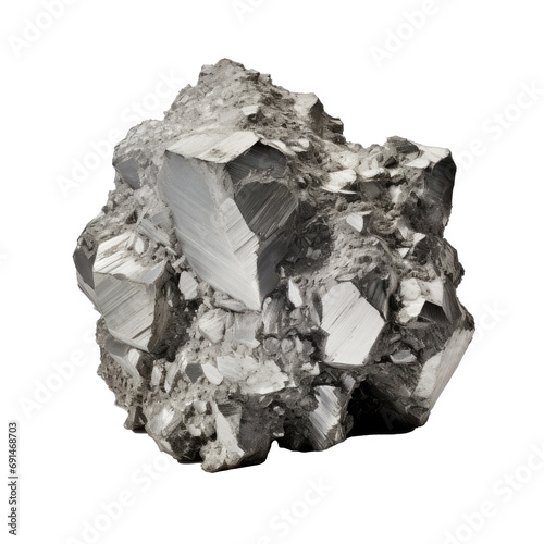 Cluster of osmium crystals with their distinct heavy metallic luster photo