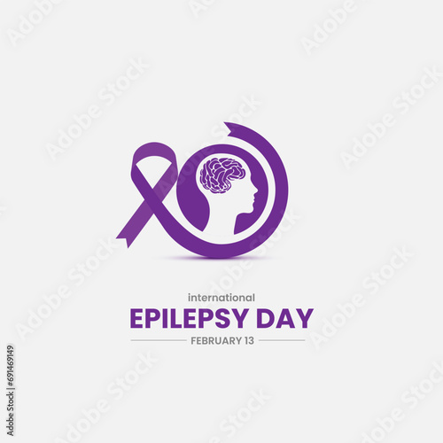 international epilepsy day. Awareness ribbon vector illustration. 