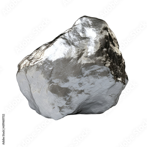 Raw platinum nugget with clear crystalline surfaces and natural texture photo