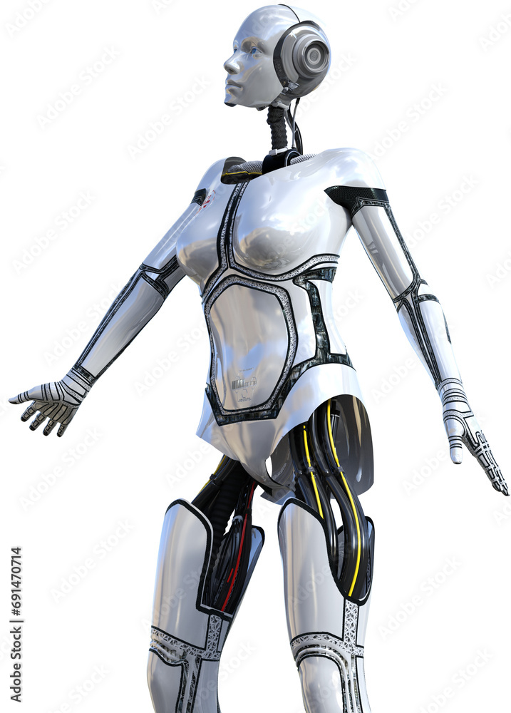 Female robot standing