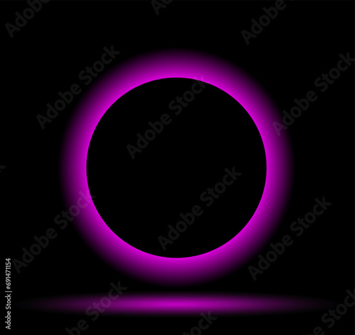 Modern rainbow frame with neon lighting. Vector illustration, an element for a banner.