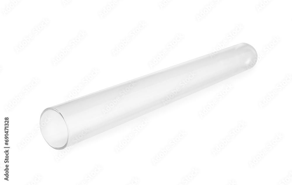 Empty glass test tube isolated on white Empty glass test tube isolated on white