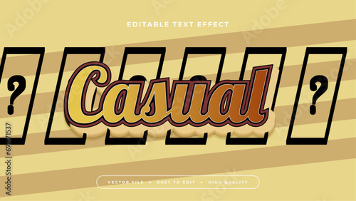 Yellow and brown casual 3d editable text effect - font style