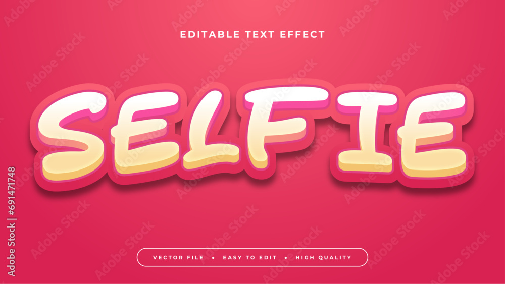 Pink white and beige selfie 3d editable text effect - font style. Text effect for social media, post, story, feed, video, and template Pink white and beige selfie 3d editable text effect - font style. Text effect for social media, post, story, feed, video, and template
