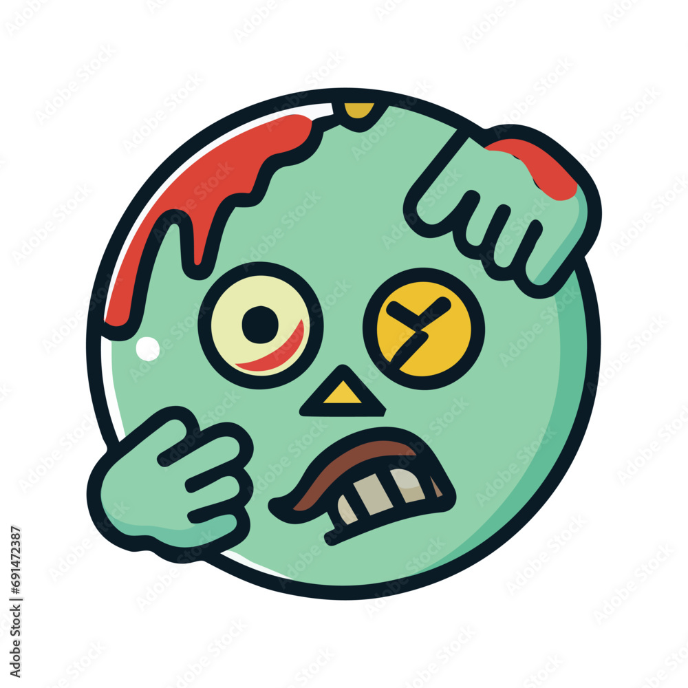 cute cartoon monster emoji illustration