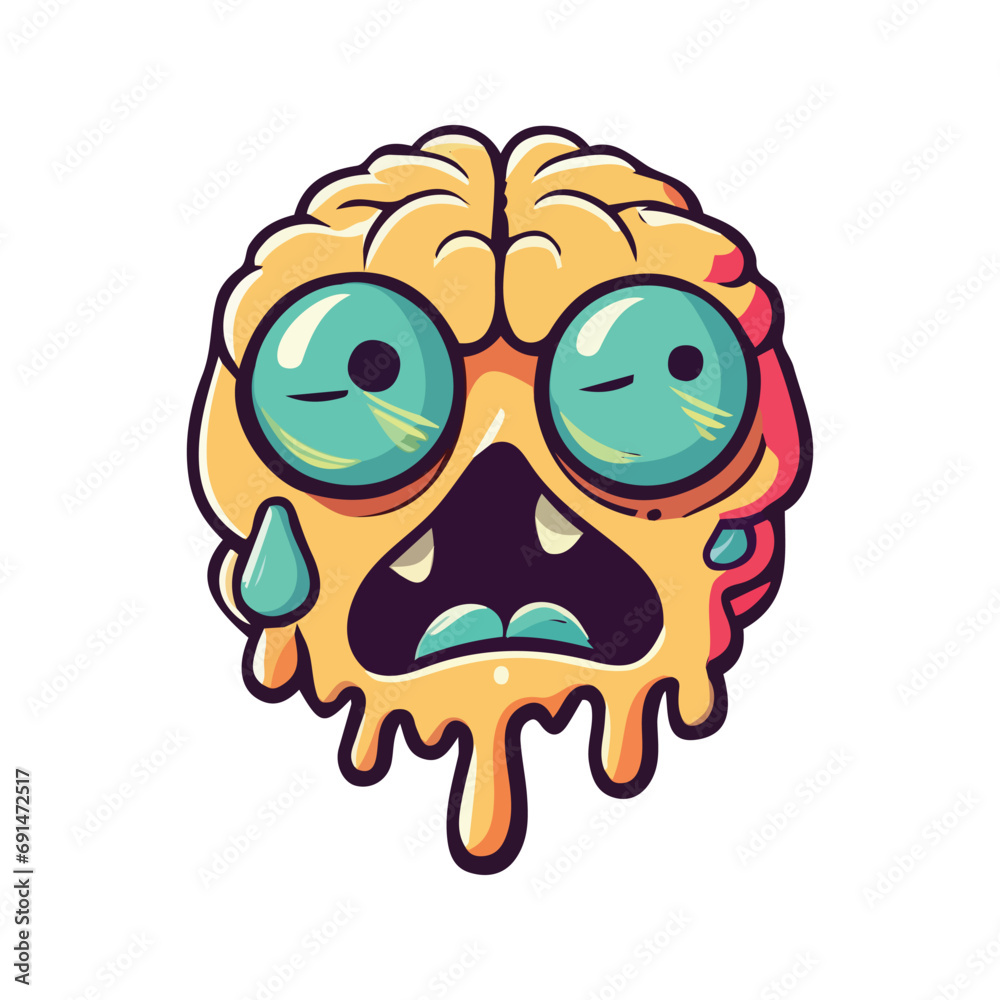 Obraz premium cute cartoon monster emoji illustration