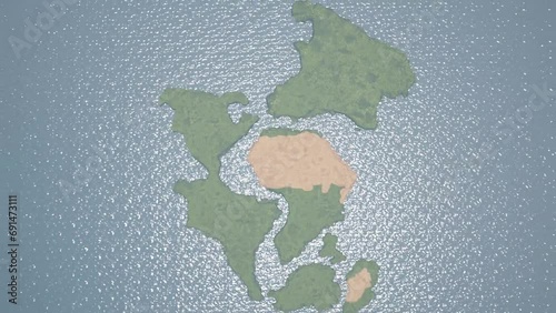 Pangea se divide en varios continentes photo