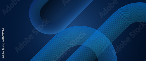 Blue modern futuristic vector abstract banner with shape shiny lines. Futuristic technology concept. Suit for poster, banner, brochure, corporate, website