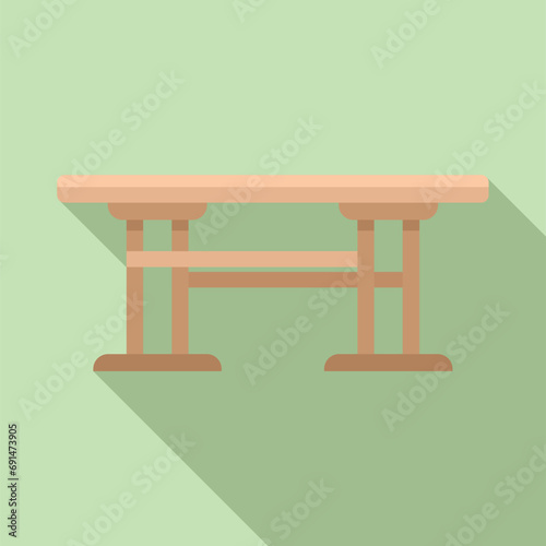 Table outdoor furniture icon flat vector. Table bench. Wooden project