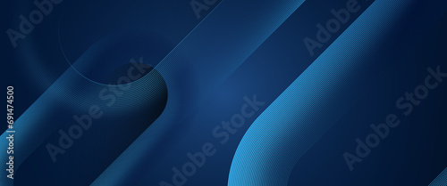 Blue futuristic modern abstract dynamic banner with shiny geometric lines. Dynamic wave. Futuristic technology concept. Suit for banner, brochure, cover
