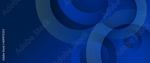 Blue futuristic modern abstract dynamic banner with shiny geometric lines. Futuristic technology concept. Suit for poster, banner, brochure, corporate, website