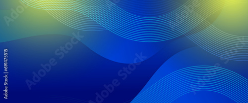 Blue and yellow modern futuristic abstract line banner. Futuristic technology concept. Suit for poster, banner, brochure, corporate, website