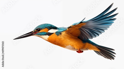 A Majestic Kingfisher Soaring Through a Vibrant Sky