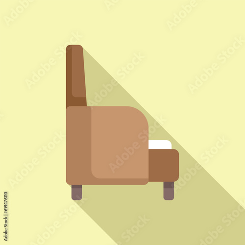 Outdoor yard armchair icon flat vector. Activity view. Seating dining recliner