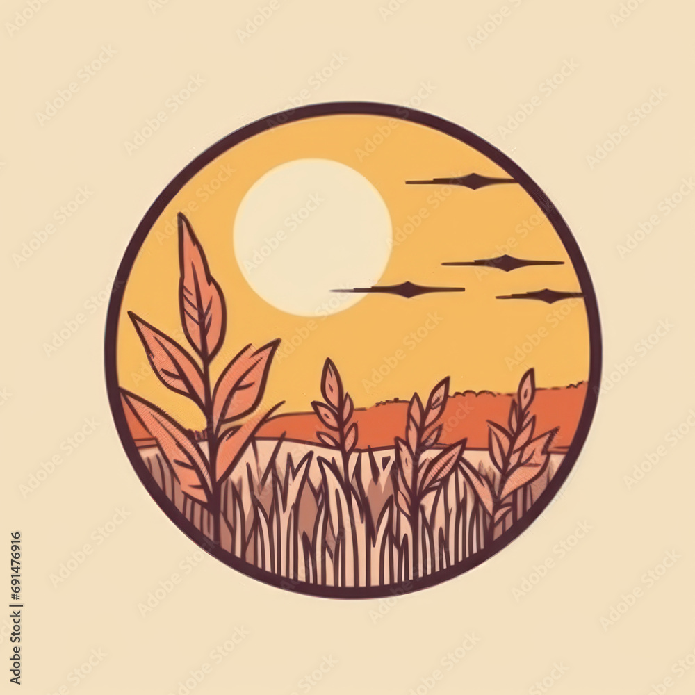 Autumn's Glow: Harvest Moon Over Golden Cornfields