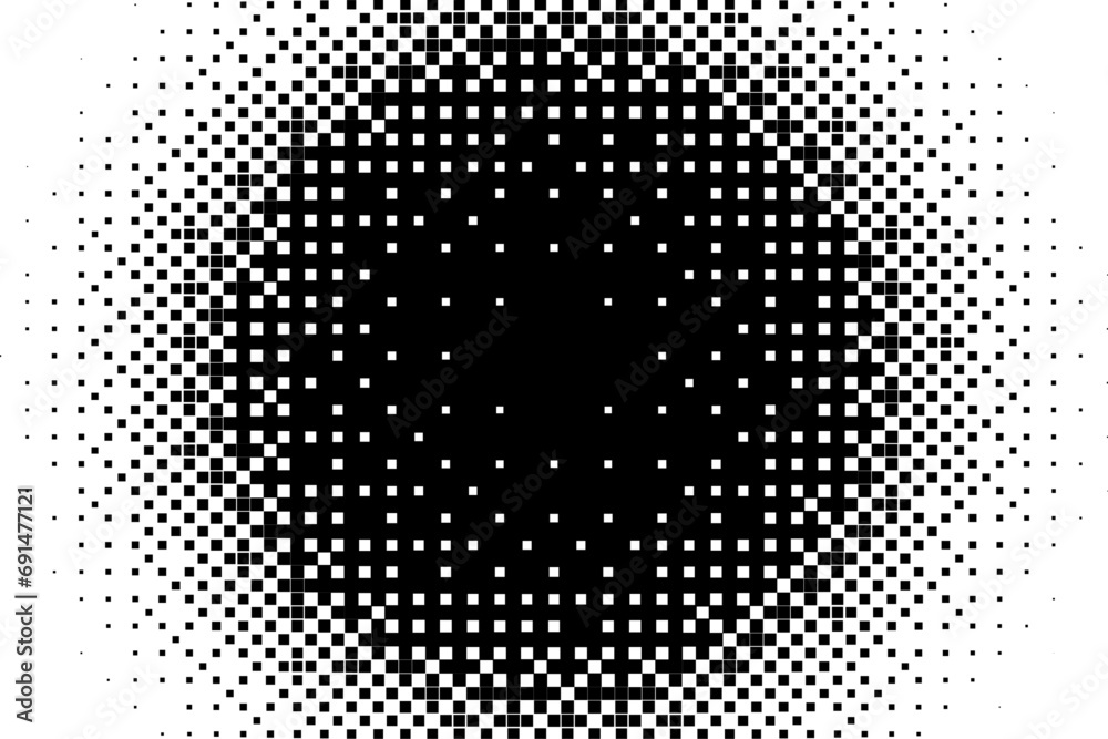Black and White Halftone Abstract Dot Background Pattern for Web Banner