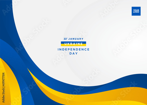 Ukraine independence day 22nd January with flag wave background