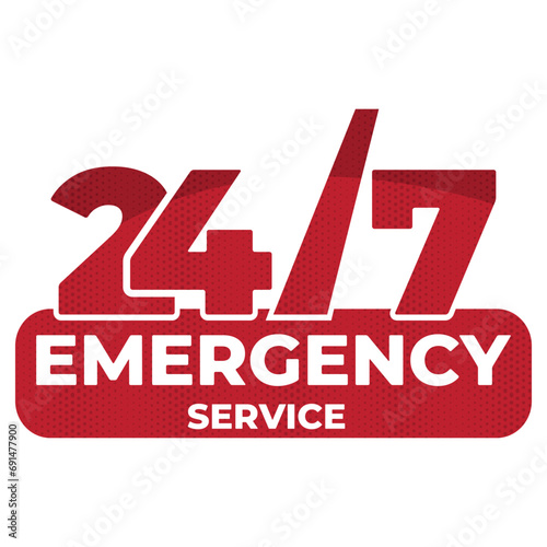 24 Hour Emergency Service Label Design
