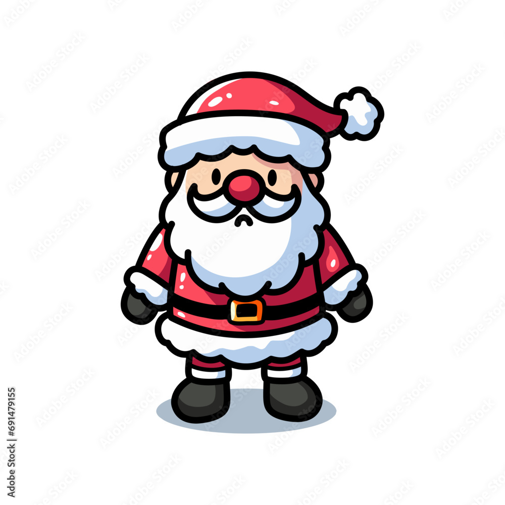 Cute Santa Claus Cartoon isolated on a white background. Design for stickers, icons, cards, etc. Vector - Illustration. Cute Santa Claus Cartoon isolated on a white background. Design for stickers, icons, cards, etc. Vector - Illustration.