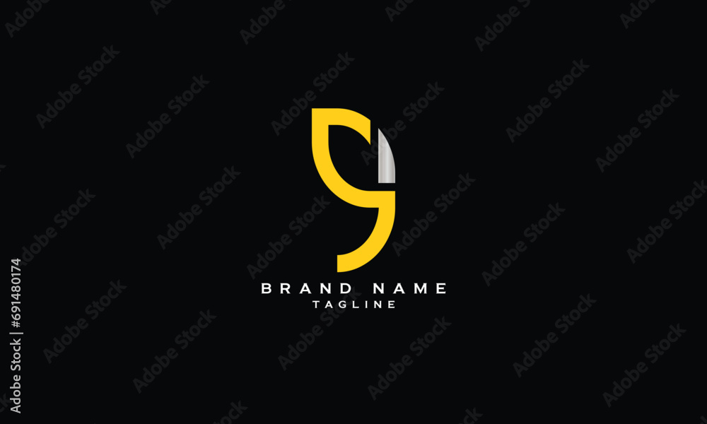 SG, GS, Abstract initial monogram letter alphabet logo design