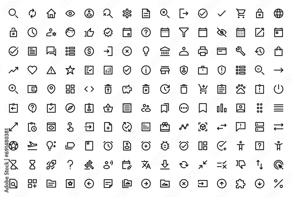 User interface icon set. Pixel Perfect