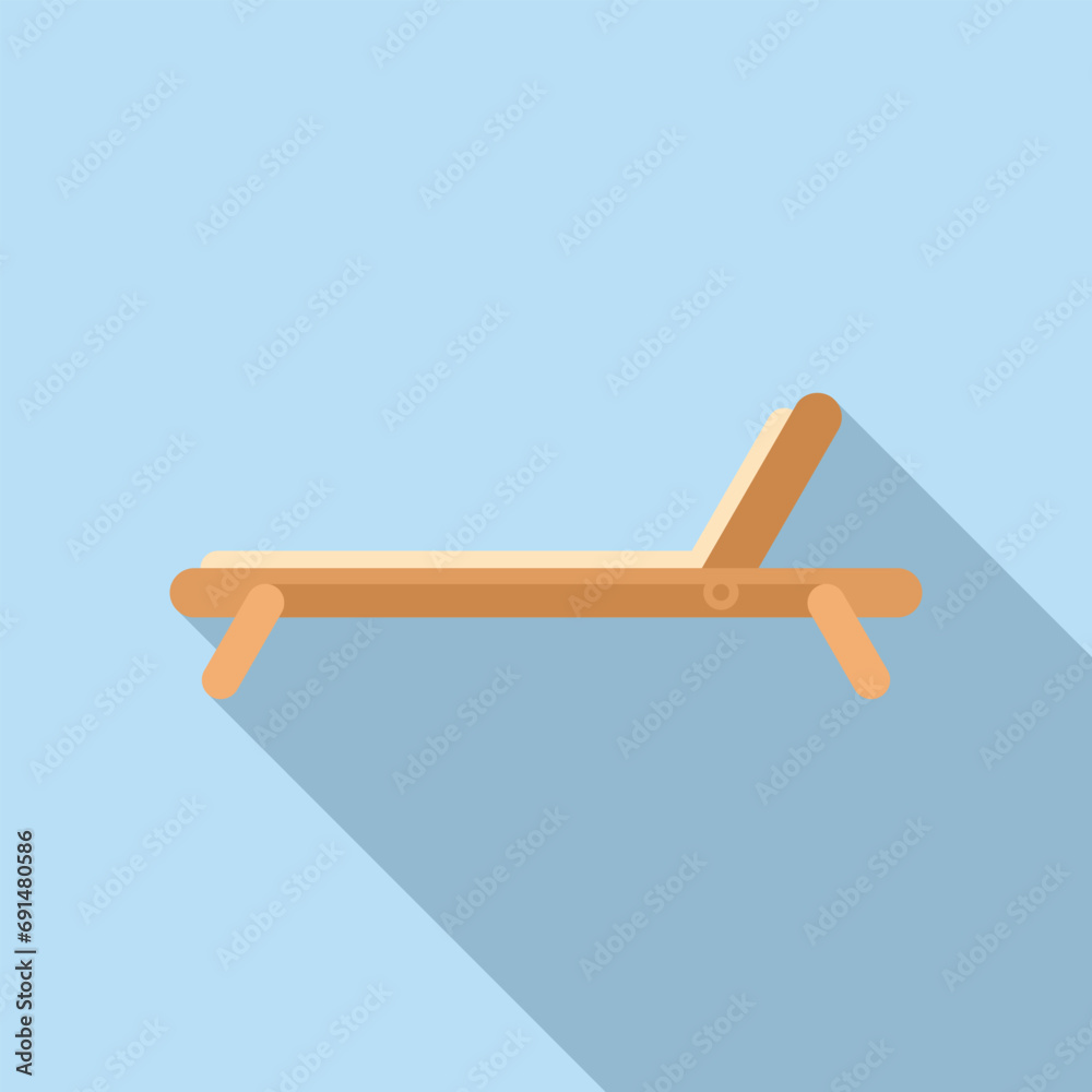 Wooden deck icon flat vector. Home interior furniture. Park architect Wooden deck icon flat vector. Home interior furniture. Park architect