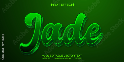 Green Jade Editable Vector 3D Text Effect