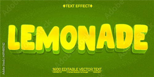 Comic Lemonade Editable Vector 3D Text Effect