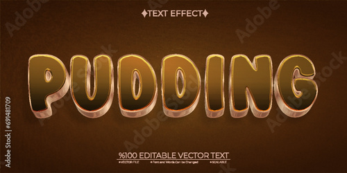 Cartoon Pudding Editable Vector 3D Text Effect