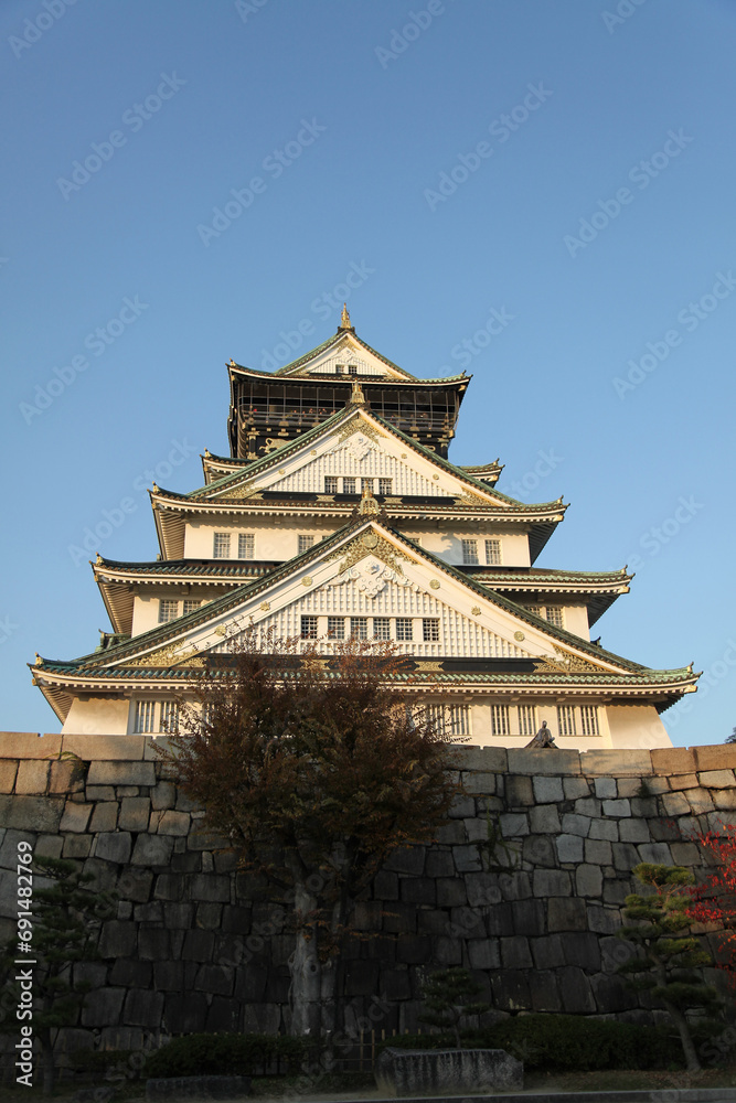 The osaka castle in the big castle and most famous in osaka japan