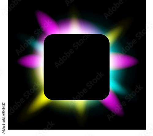 Modern rainbow frame with neon lighting. Vector illustration, an element for a banner.
