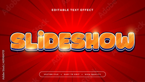 Red orange and white slideshow 3d editable text effect - font style