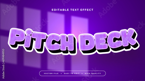 Purple violet and white pitch deck 3d editable text effect - font style