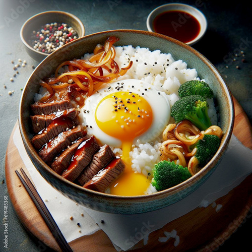 Homemade Beef Teriyaki grilled with rice