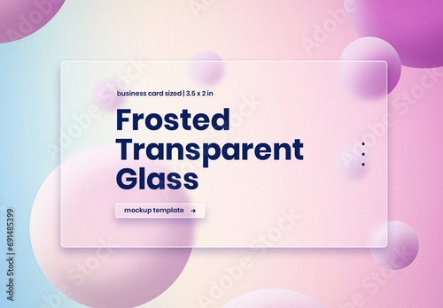 Transparent Frosted Glass Business Card Mockup