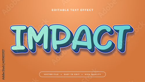 Brown and blue impact 3d editable text effect - font style