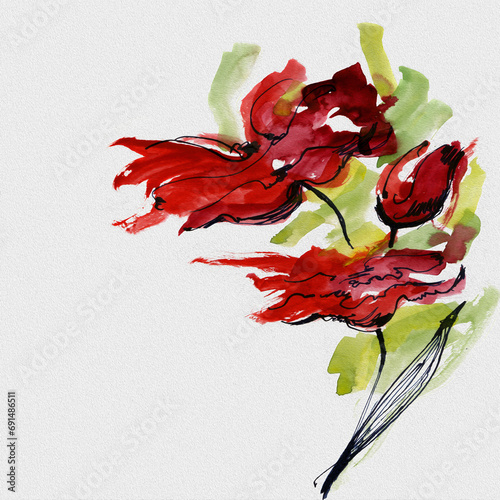 Fototapeta Naklejka Na Ścianę i Meble -  watercolor flower background texture pattern
